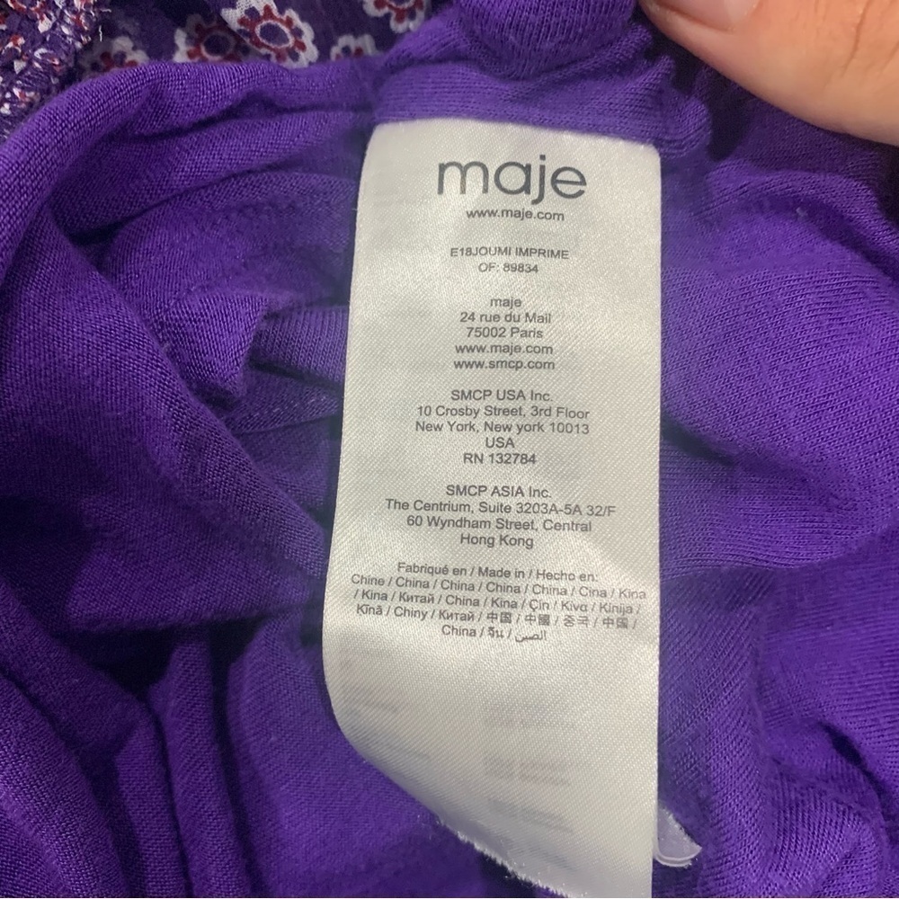 ✅ Maje Skirt Joumi Mini Ruffle Tiered in Purple Floral - Picture 5 of 5